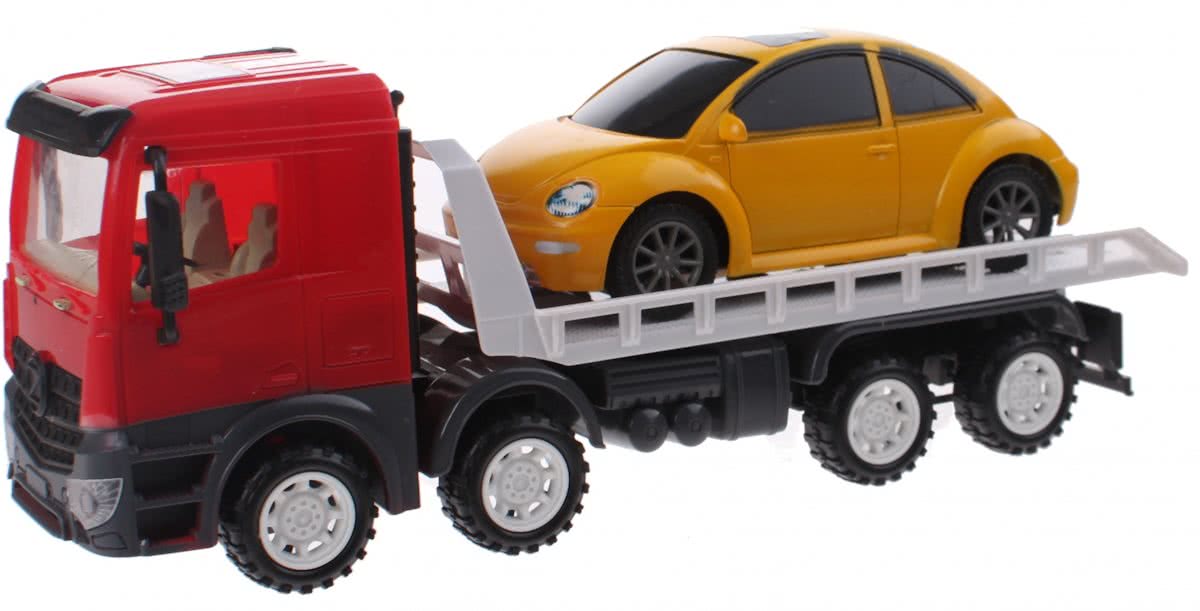 Toi-toys Transporter Truck Met Auto Rood/geel 32 Cm