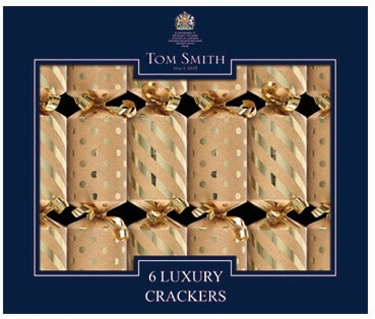 Christmas Crackers  mini Kraft goud bedrukt 6st