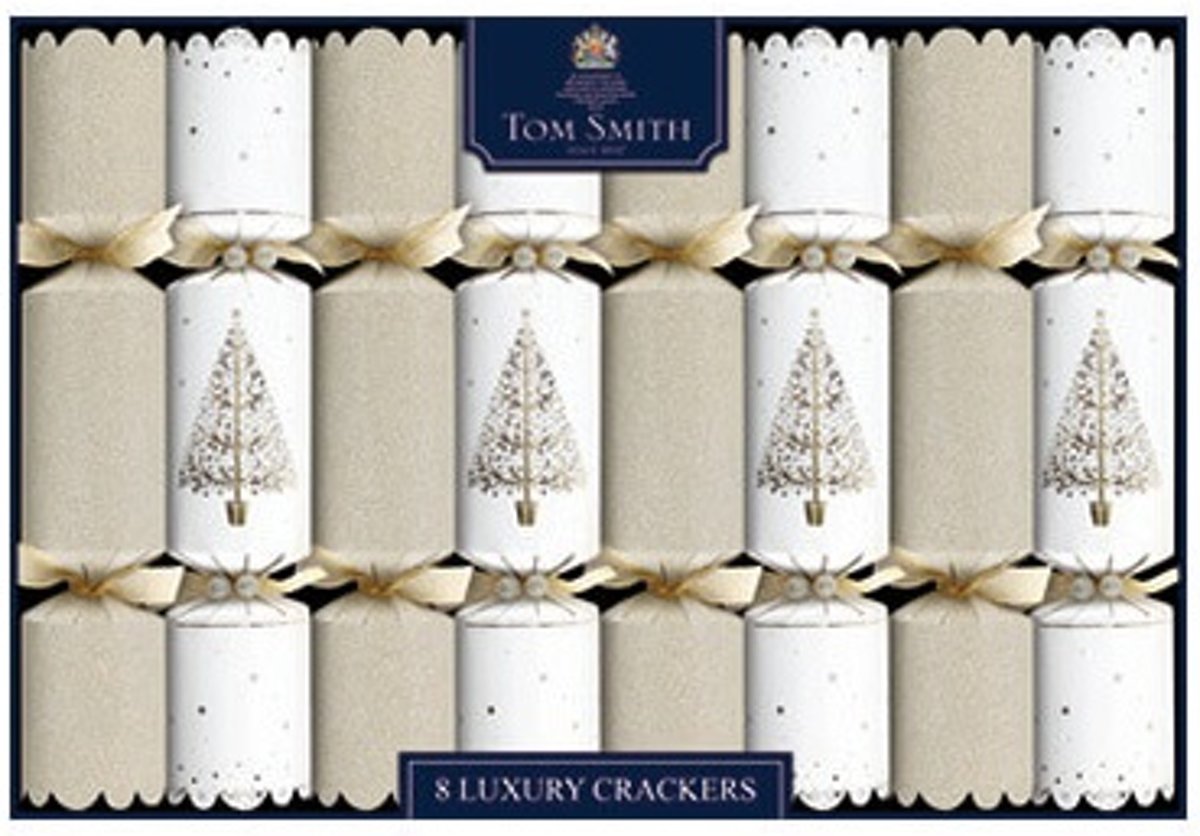 Christmas crackers Gold&White 8st