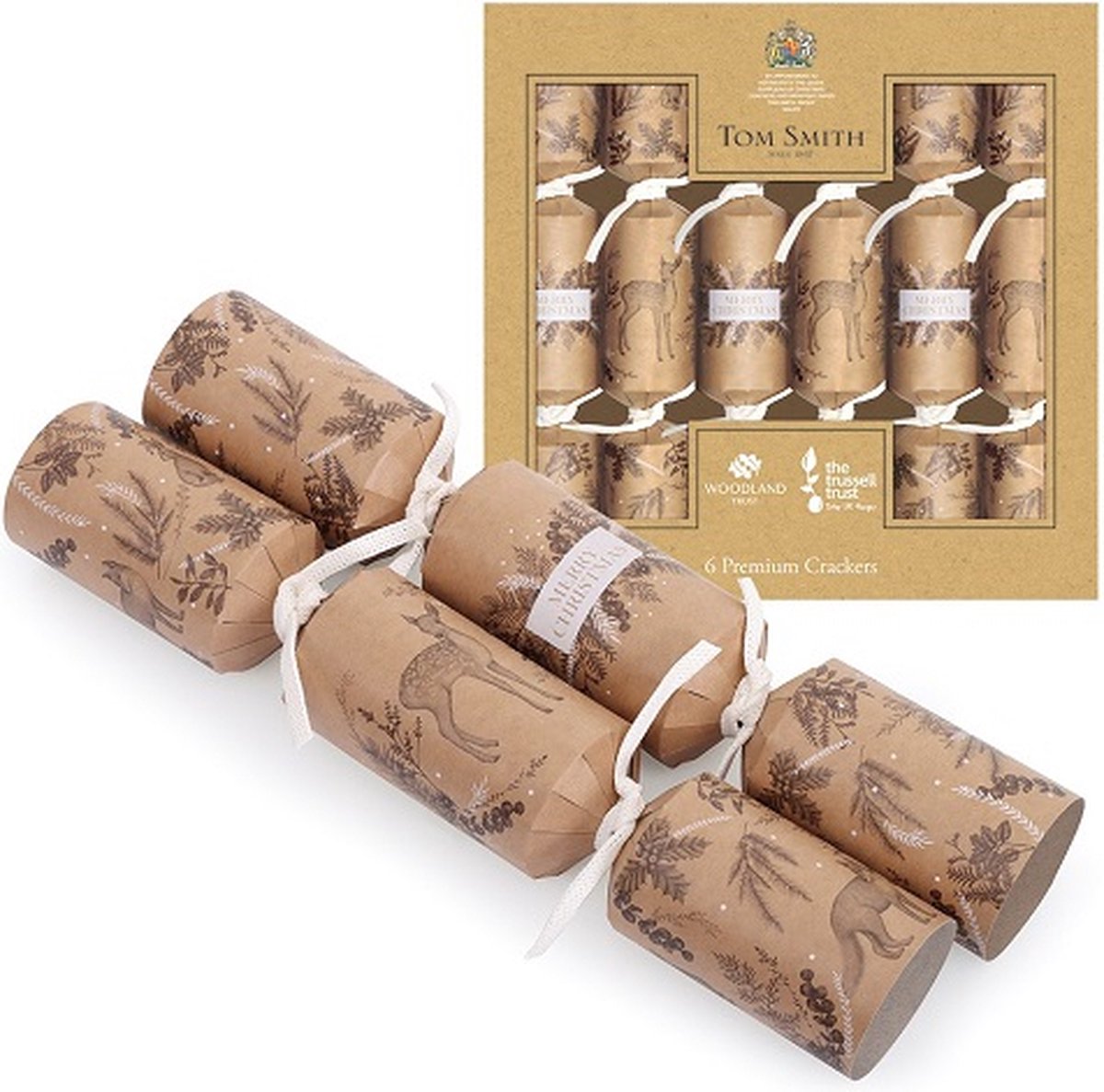 Tom Smith Christmas Crackers Premium 6st Eco Kraft 14 inch XAMTS1611