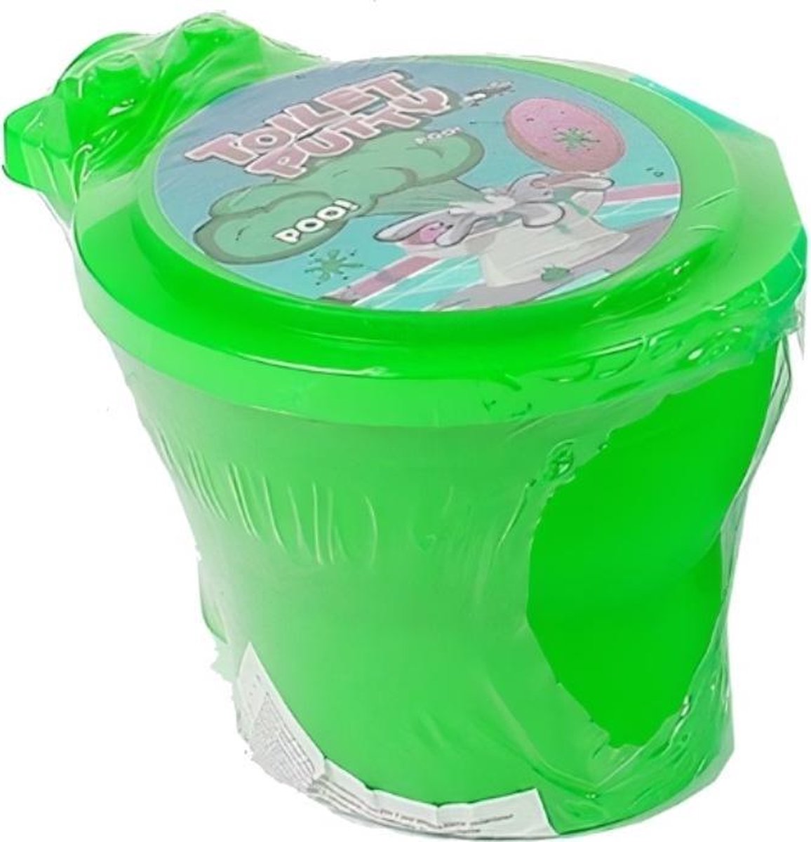 Tom Toilet Met Neonkleurige Putty Klei Groen 6,3x7,3x10cm