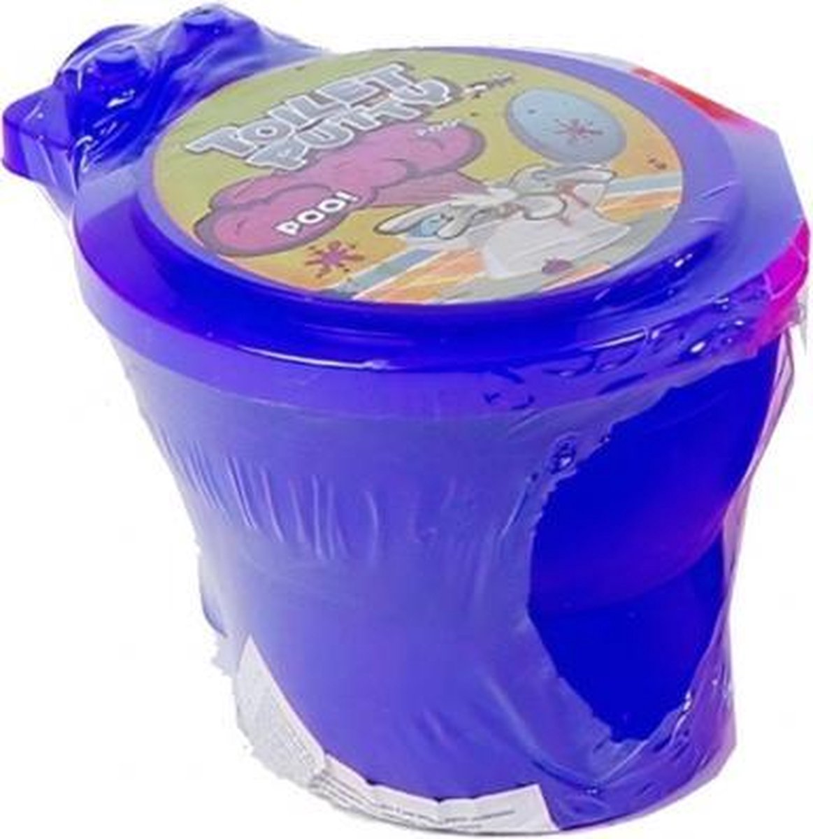 toilet met neonkleurige putty 10 cm junior blauw