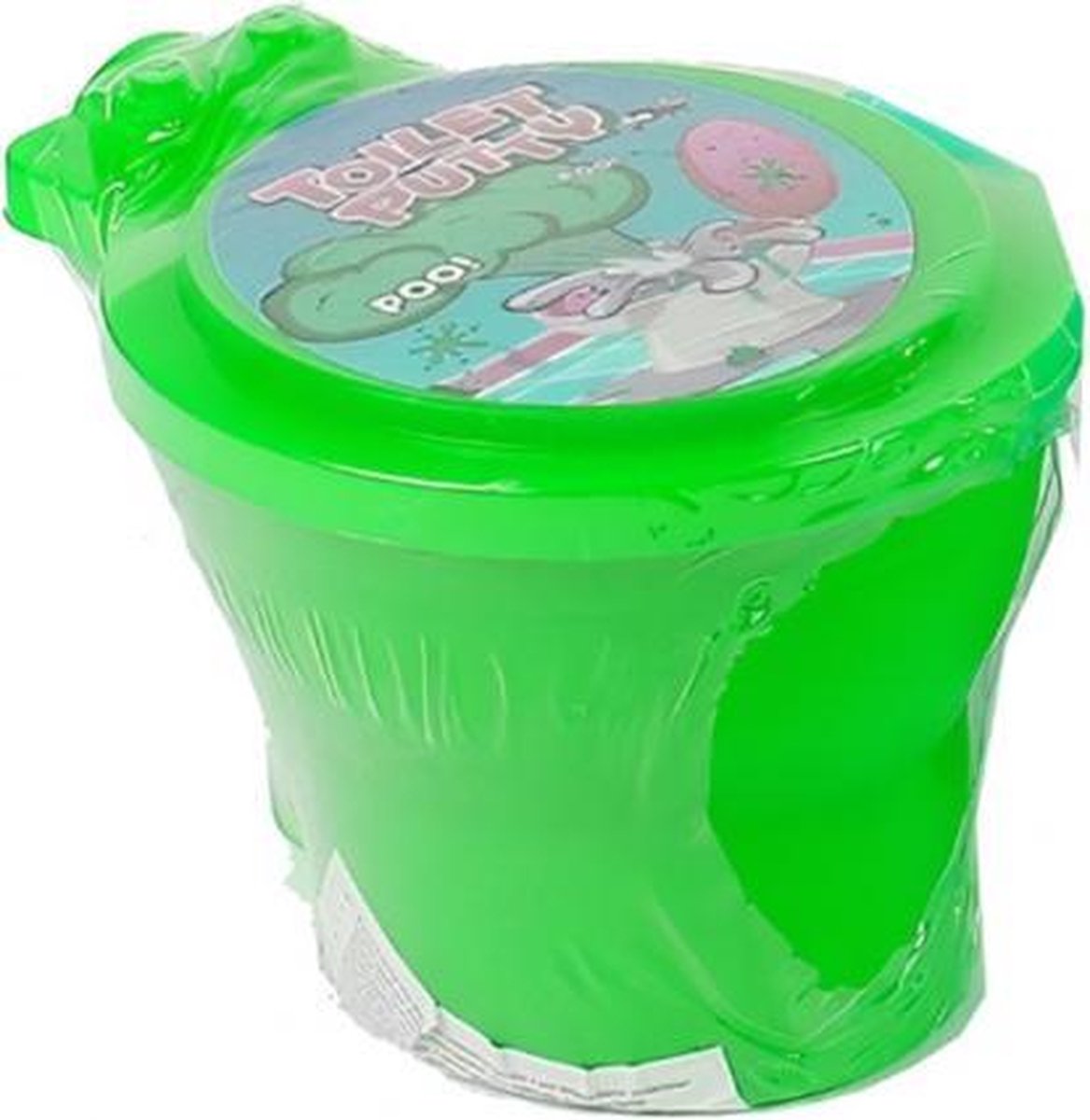 toilet met neonkleurige putty 10 cm junior groen