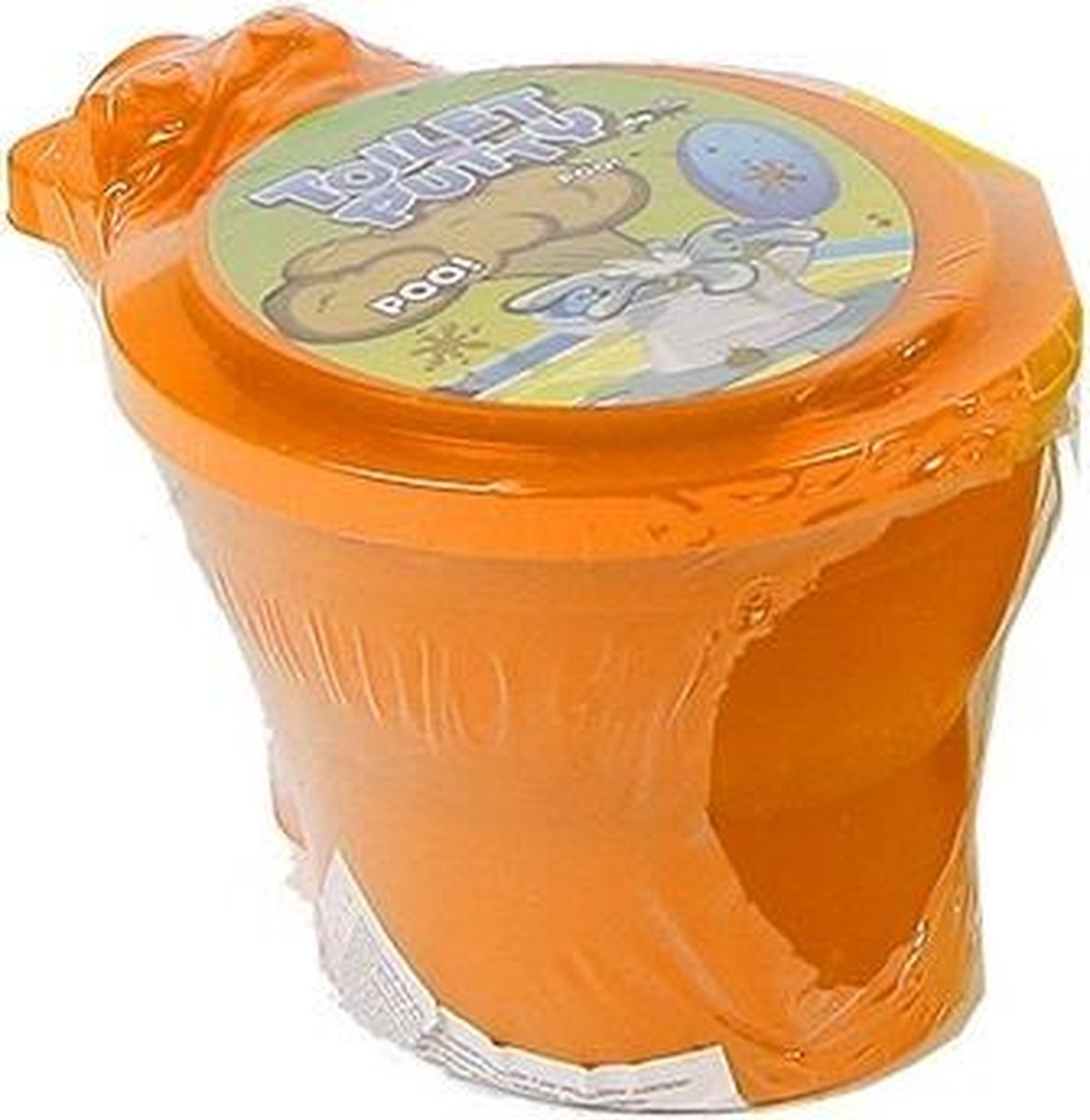 toilet met neonkleurige putty 10 cm junior oranje