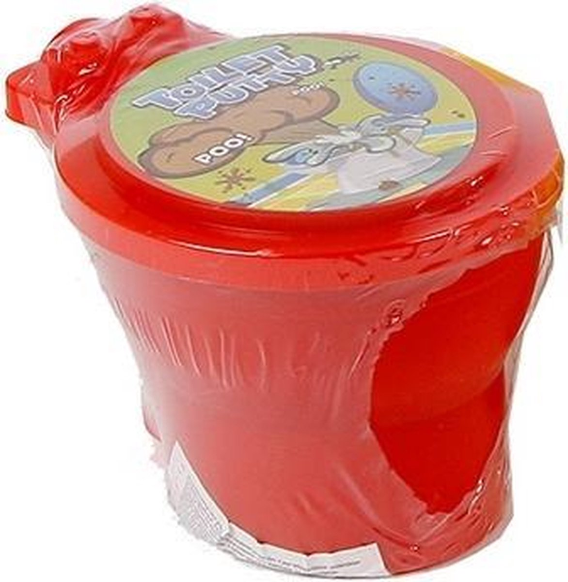 toilet met neonkleurige putty 10 cm junior rood