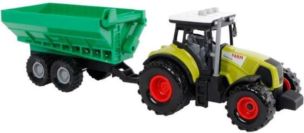 tractor met trailer 32 cm groen