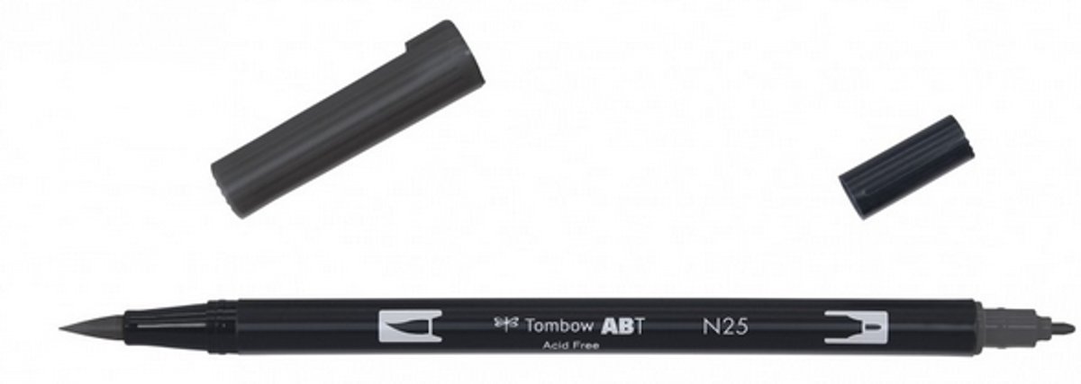 Tombow ABT dual brush pen lamp black ABT-N25