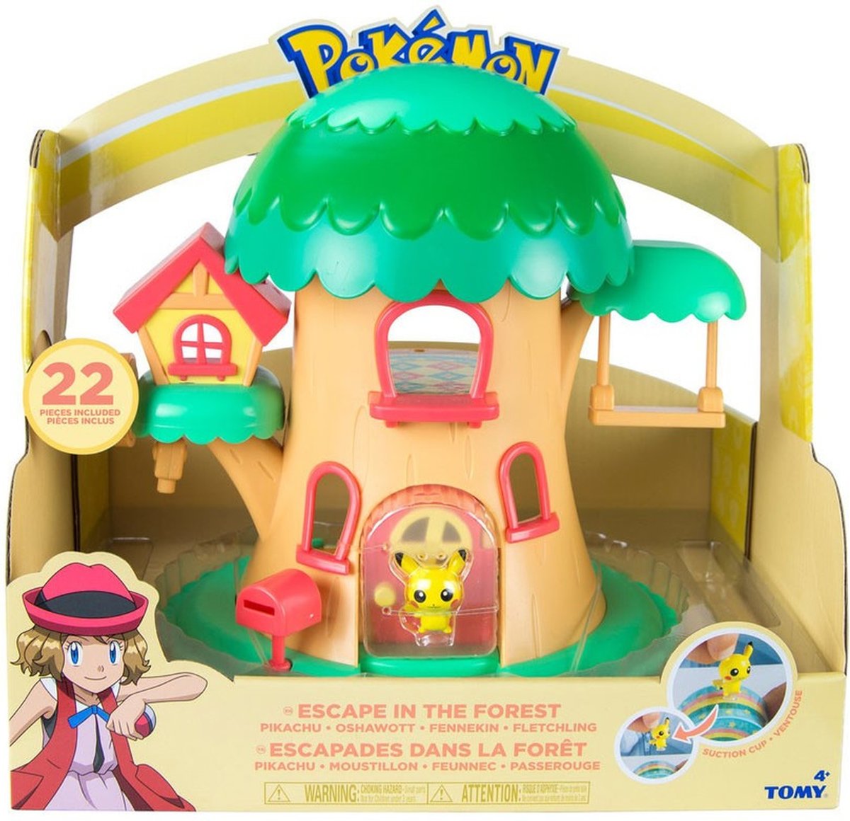 Pokemon Escape In The Forest Pikachu-Oshawott-Fennekin-Fletchling Mini-Figure Playset