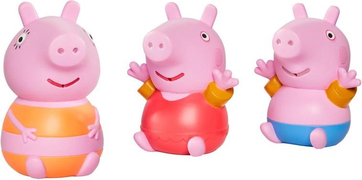 Tomy Waterspuiters Peppa Big Mama 10 Cm Rubber Roze 3 Stuks