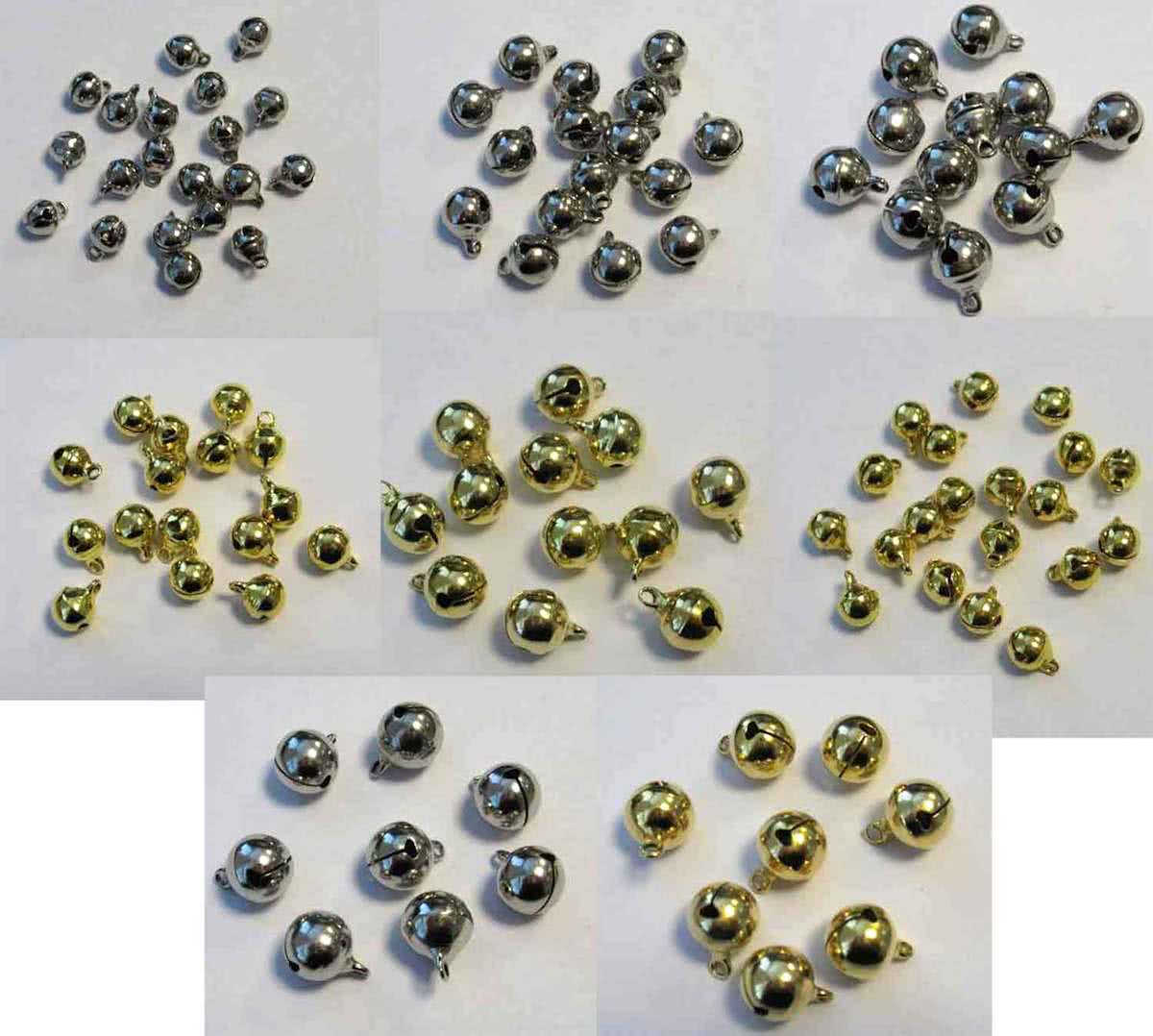 112 Sieraad Belletjes - Goud en Zilverkleurig - 6 t/m 12mm