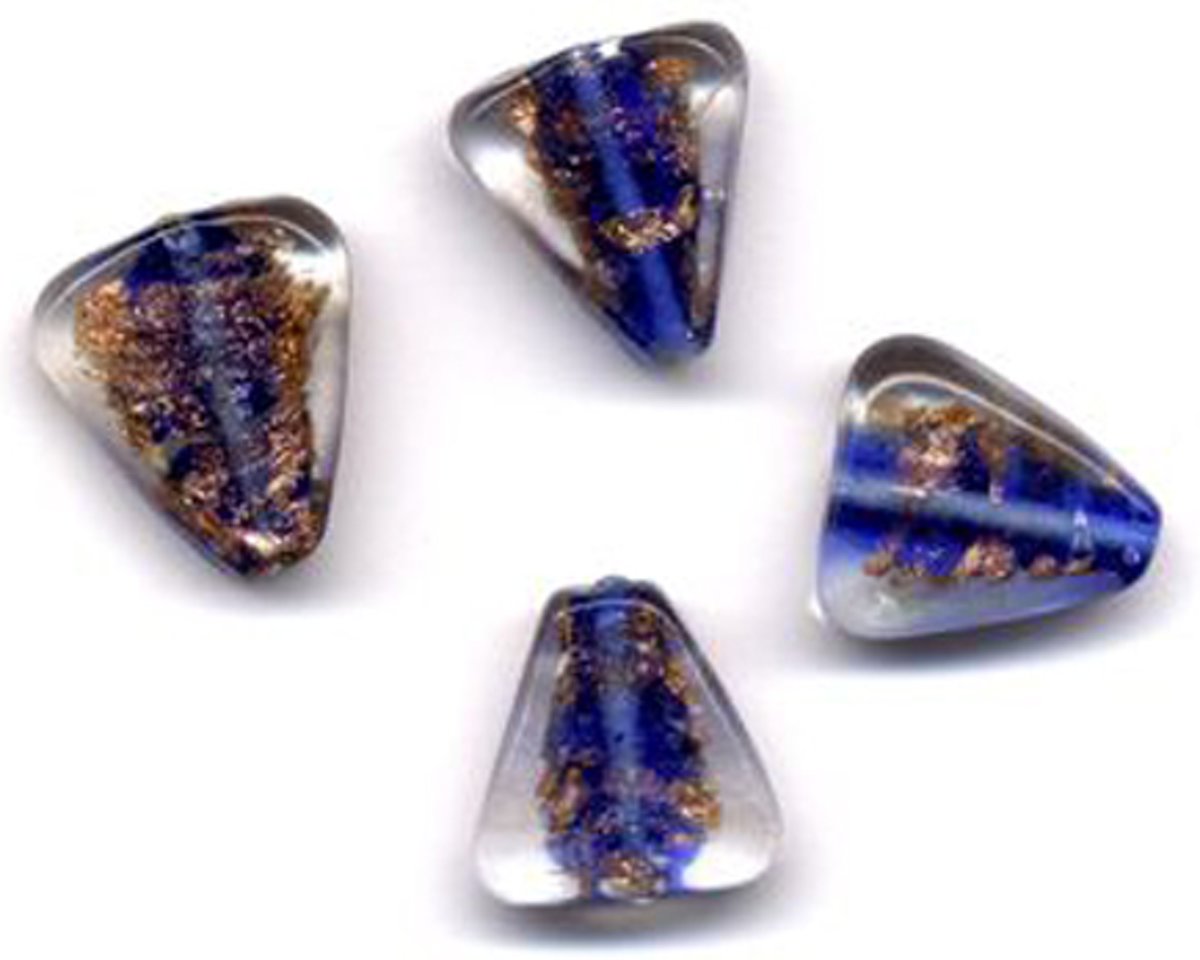 24 Stuks Hand-made Jewelry Beads - Driehoek - Transparant Blauw