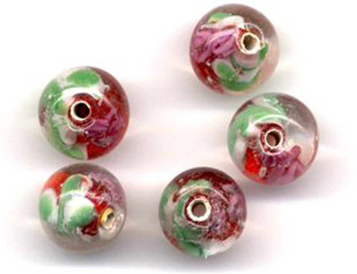 30 Stuks Hand-made Jewelry Beads - Rood met Design