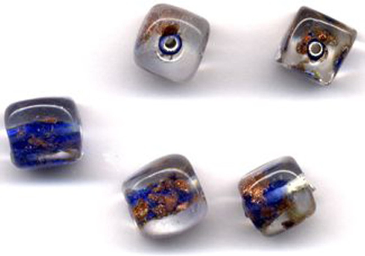 30 Stuks Hand-made Jewelry Beads - Transparant Blauw - 10x10mm