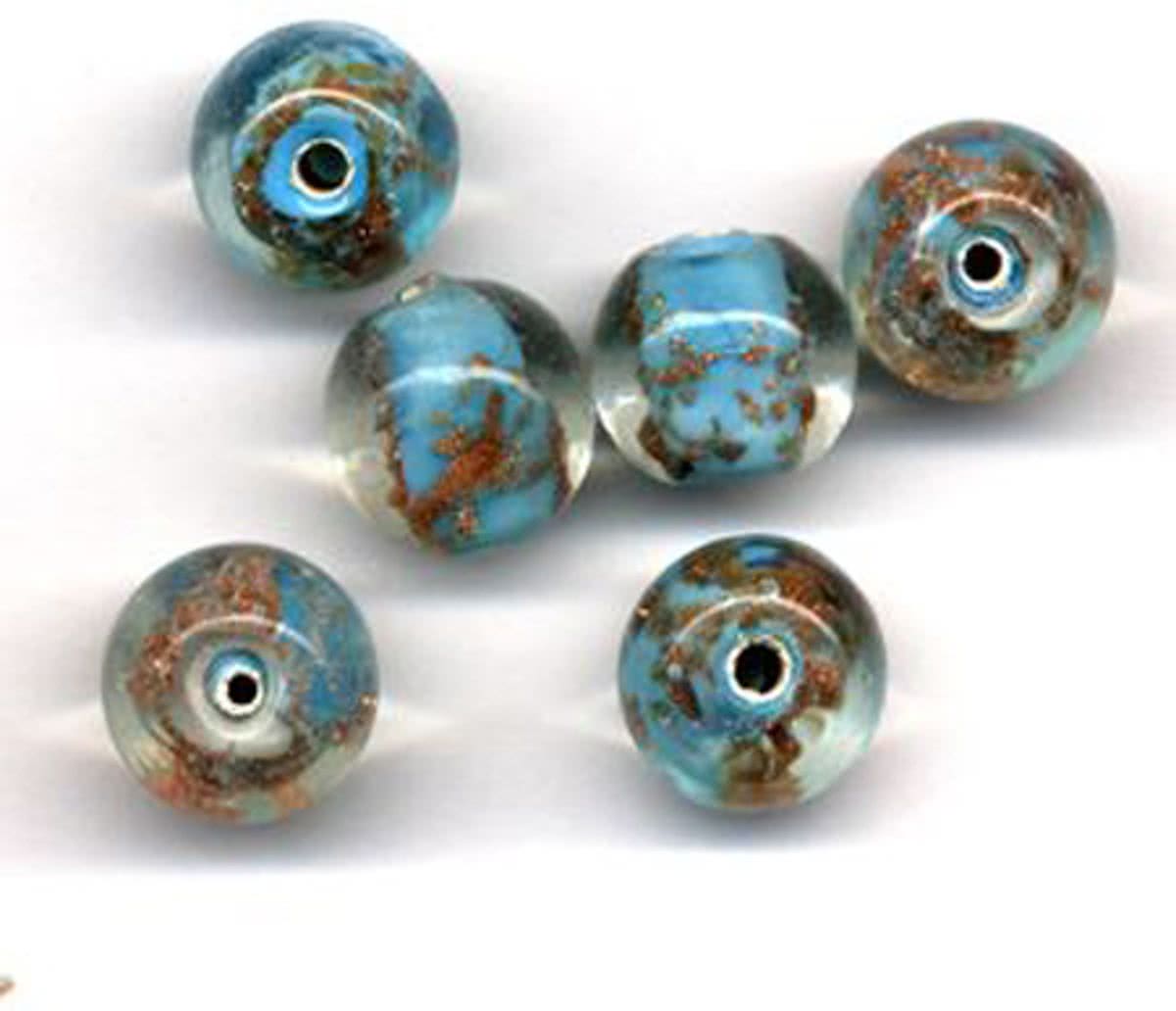 36 Stuks Hand-made Jewelry Beads - Rond - Transparant Turquoise