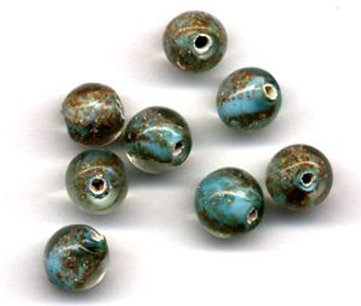 48 stuks Hand-made Jewelry Kralen - Rond - Transparant Turquoise