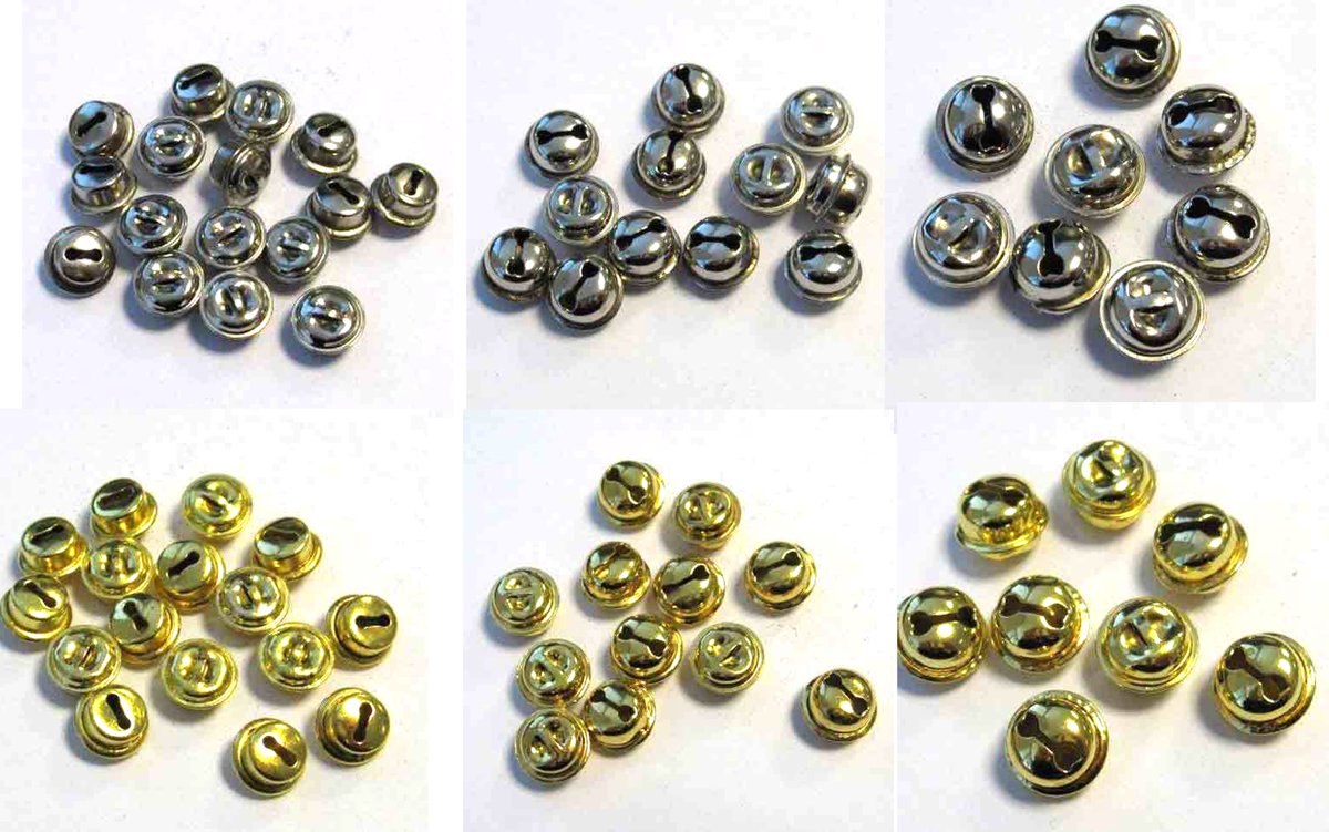 72 Kattenbelletjes - Goud en Zilver - 10 t/m 15mm