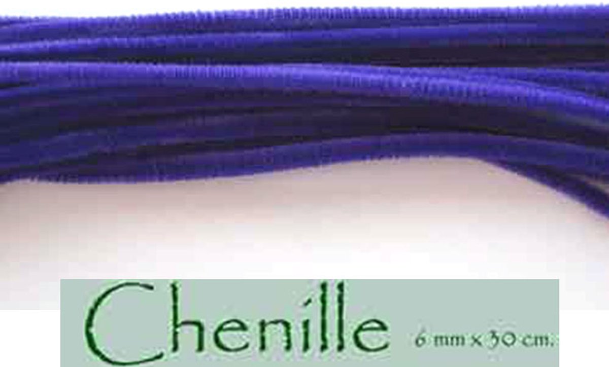 Blauwe Chenille/Pijpenrager/Knutseldraad -30cm x 6mm - 100 stuks