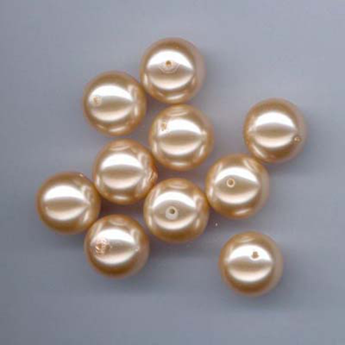 Glazen Parels Rond - 8mm - Licht Goud - 100 Stuks