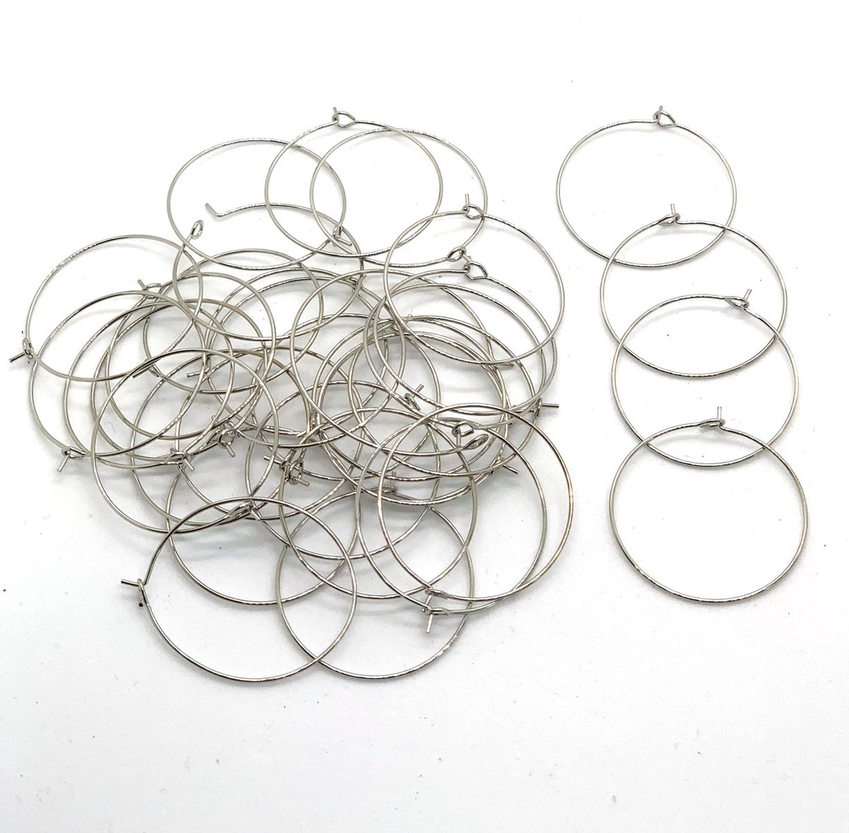 Hoop Earrings  - ø 30mm - Zilverkleurig - 100 Stuks