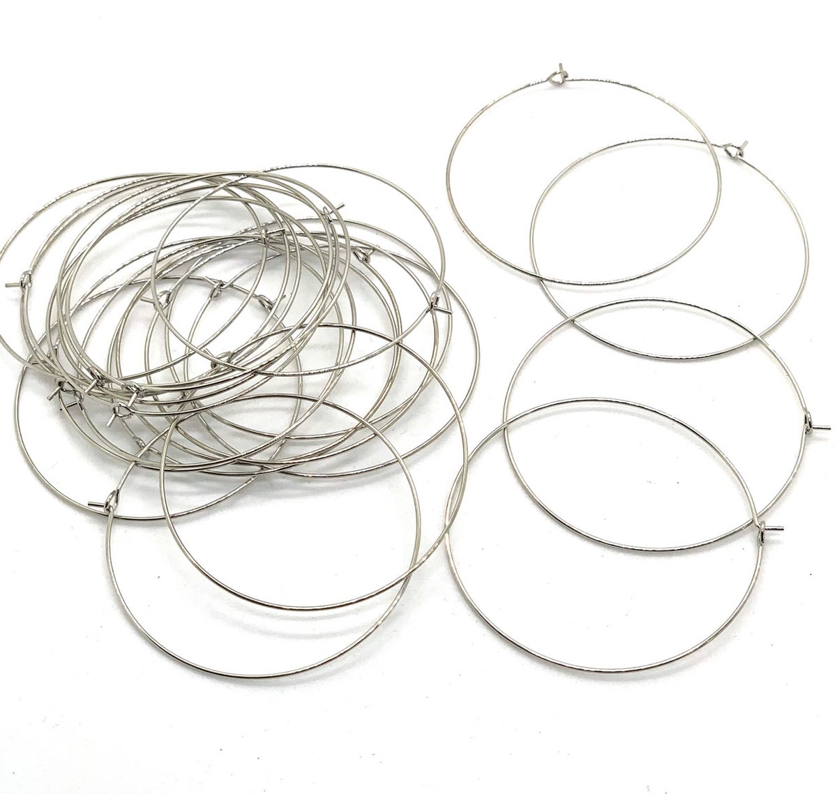 Hoop Earrings  - ø 45mm - Zilverkleurig - 100 Stuks