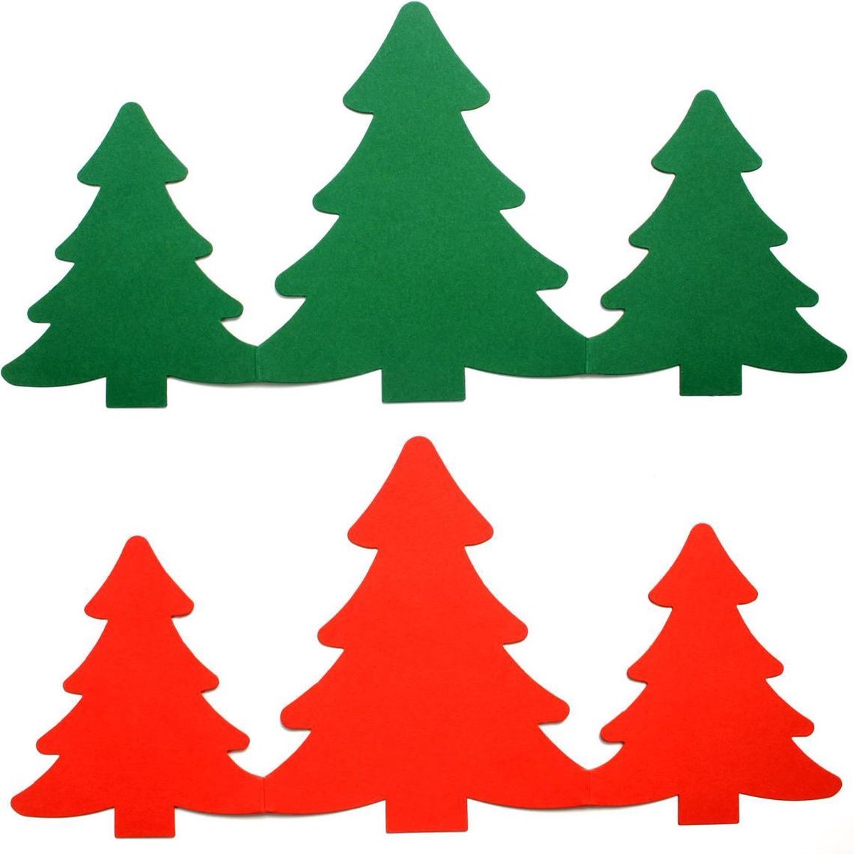 Kerstboom - Triple Kaarten Set - 30 Stuks en 30 Enveloppen - Kerst Groen en Rood - Maak wenskaarten voor elke gelegenheid