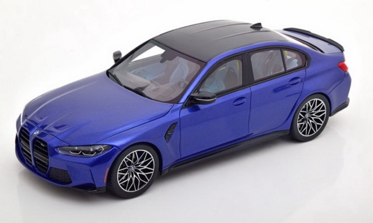 Top speed BMW M3 Competition G80 Blauw 1:18