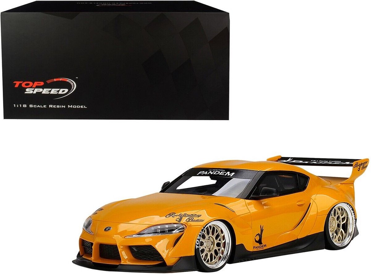 Toyota Pandem GT Supra V1.0 2020 Oranje / Zwart 1-18 Top Speed ( Resin )