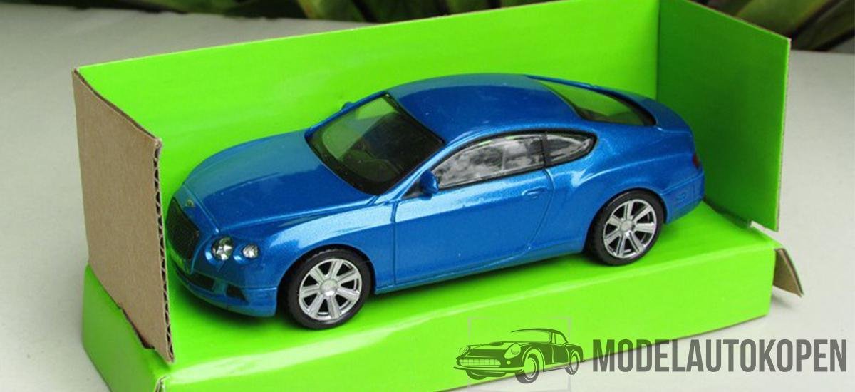 Bentley Continental GT (Blauw) 1/43 Top Mark - Modelauto - Schaalmodel - Model auto - Miniatuurautos - Miniatuur auto