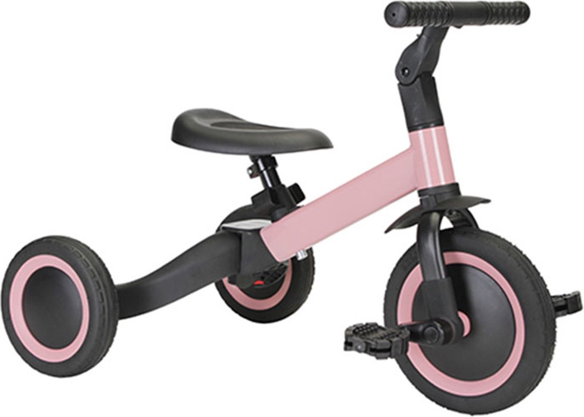 Topmark 4 in1 Driewieler - Loopfiets - Balance Bike - Kaya - Roze