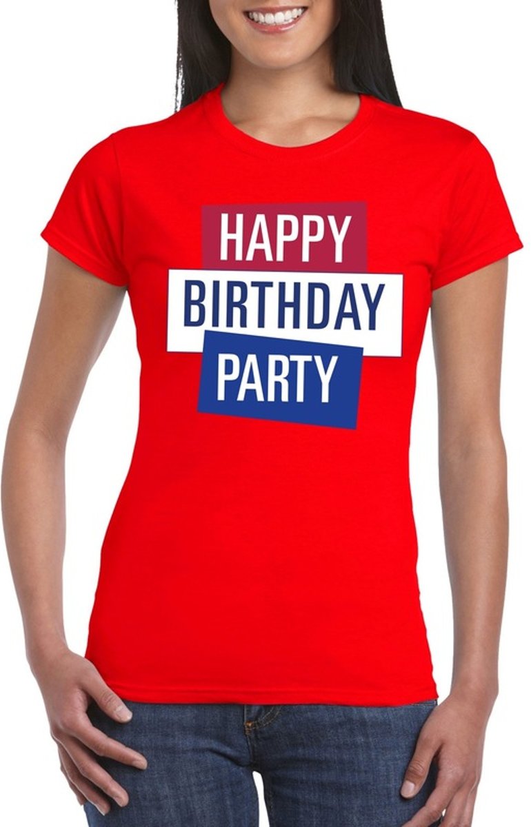 Toppers - Rood Toppers in concert t-shirt Happy Birthday party dames - Officiele Toppers in concert merchandise 2XL