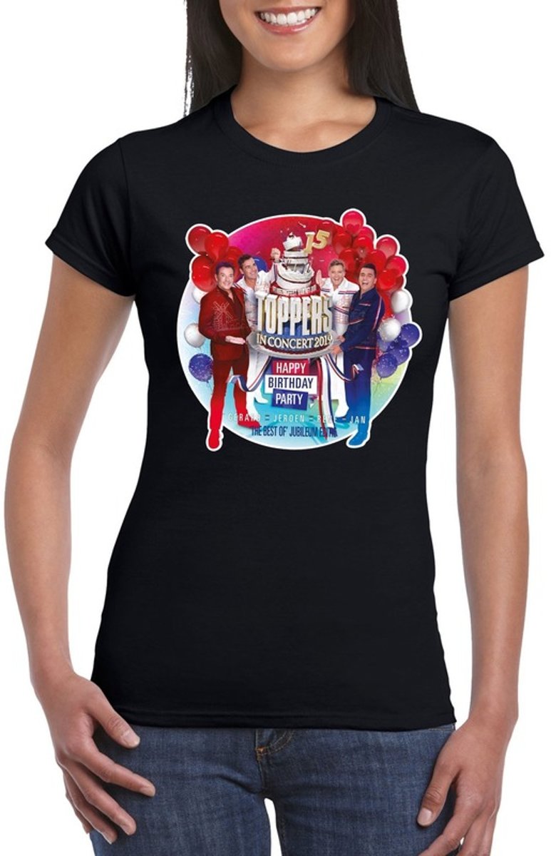 Toppers - Zwart Toppers in concert 2019 officieel t-shirt dames - Officiele Toppers in concert merchandise 2XL