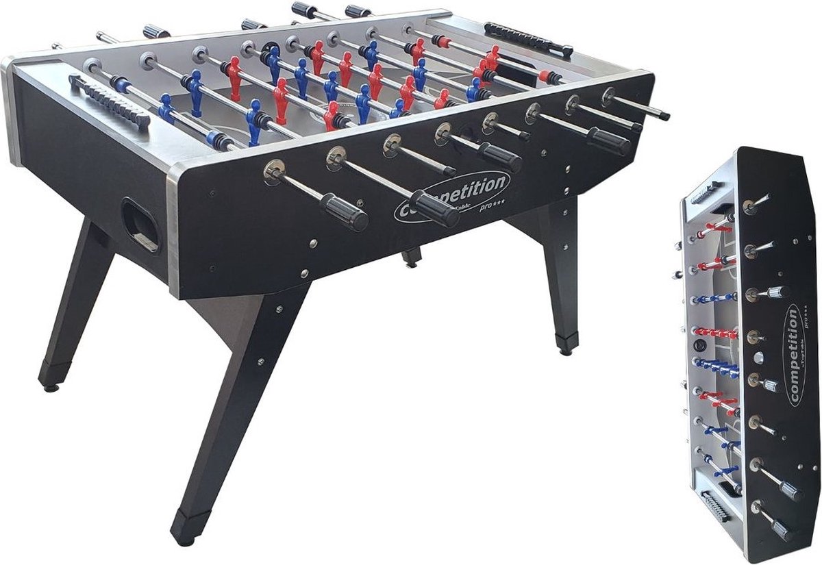 TopTable Competition Pro *** Formica/Metal Line Black w/molded players Folding - Semi Professionele inklapbare Voetbaltafel met Gegoten Poppen