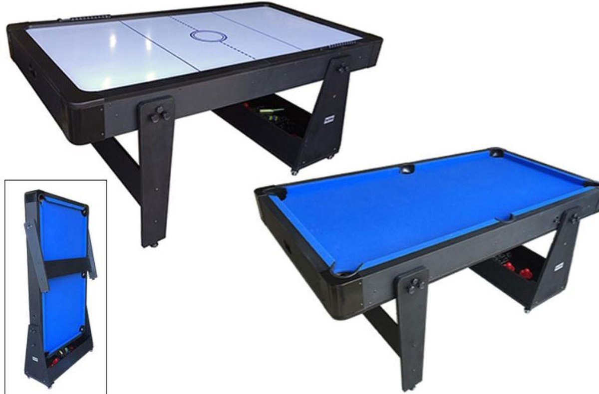 TopTable Twist 2-1 Multi-tafel - Airhockey/Pooltafel - Inklapbaar - Verrijdbaar