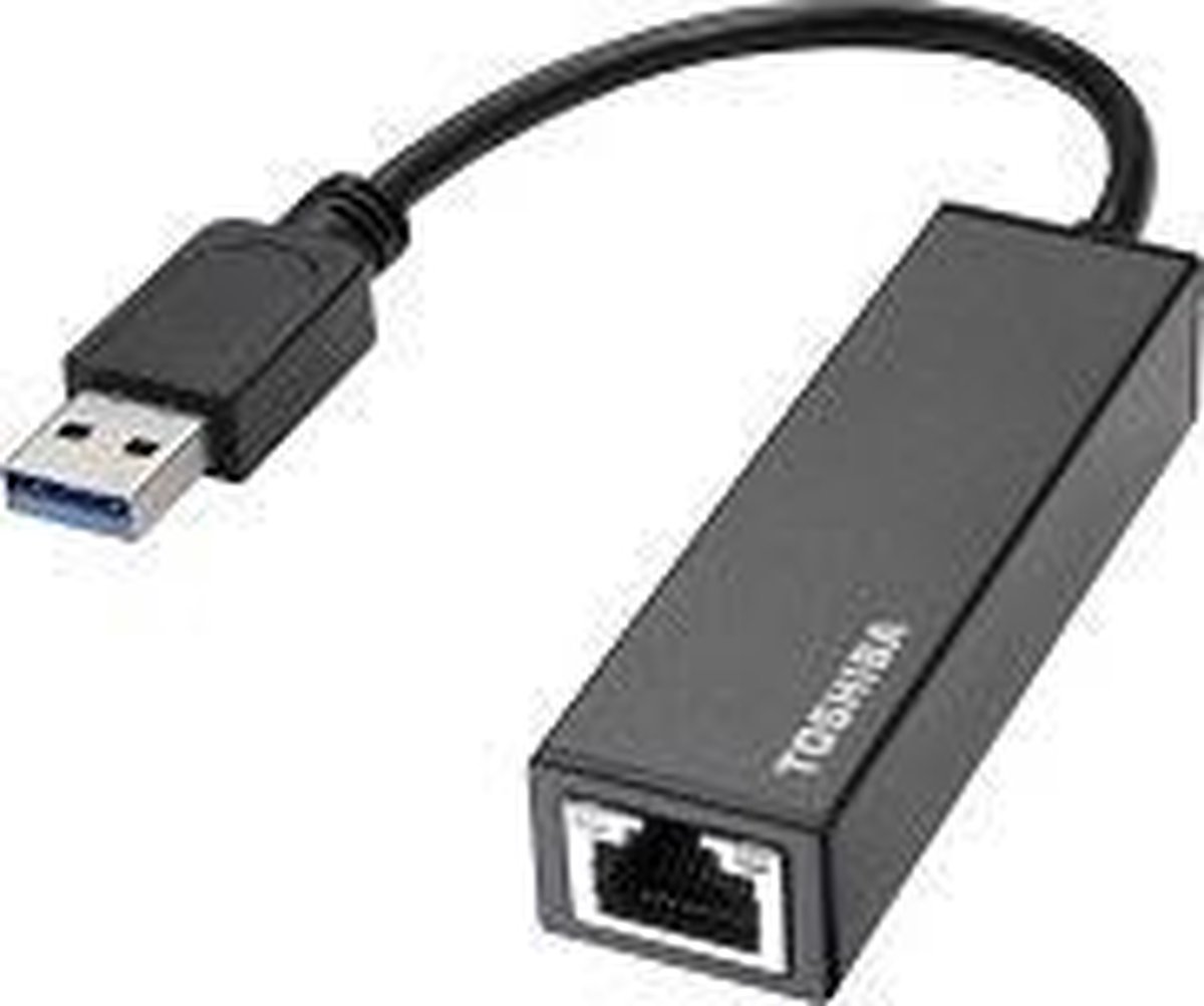 Toshiba PA5131E-1ETB kabeladapter/verloopstukje USB 3.0 M RJ-45 F Zwart