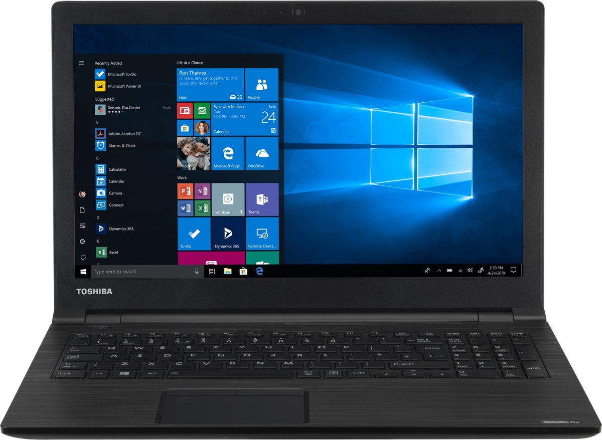 Toshiba Satellite Pro A50-EC-124 Zwart, Grafiet Notebook 39,6 cm (15.6) 1920 x 1080 Pixels Intel® 8ste generatie Core™ i5 i5-8250U 8 GB DDR4-SDRAM 256 GB SSD