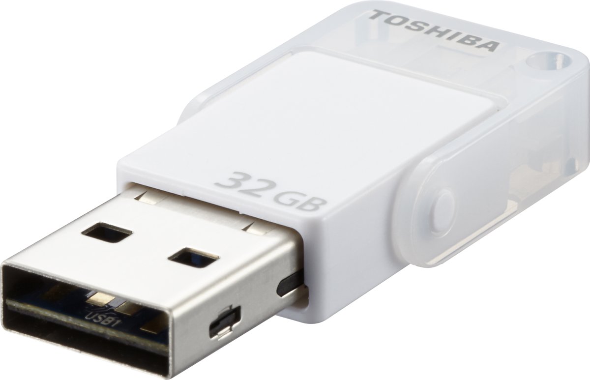 Toshiba TransMemory-EX U382 32GB USB 3.0 (3.1 Gen 1) USB-Type-A-aansluiting USB Type-C-connector Wit USB flash drive