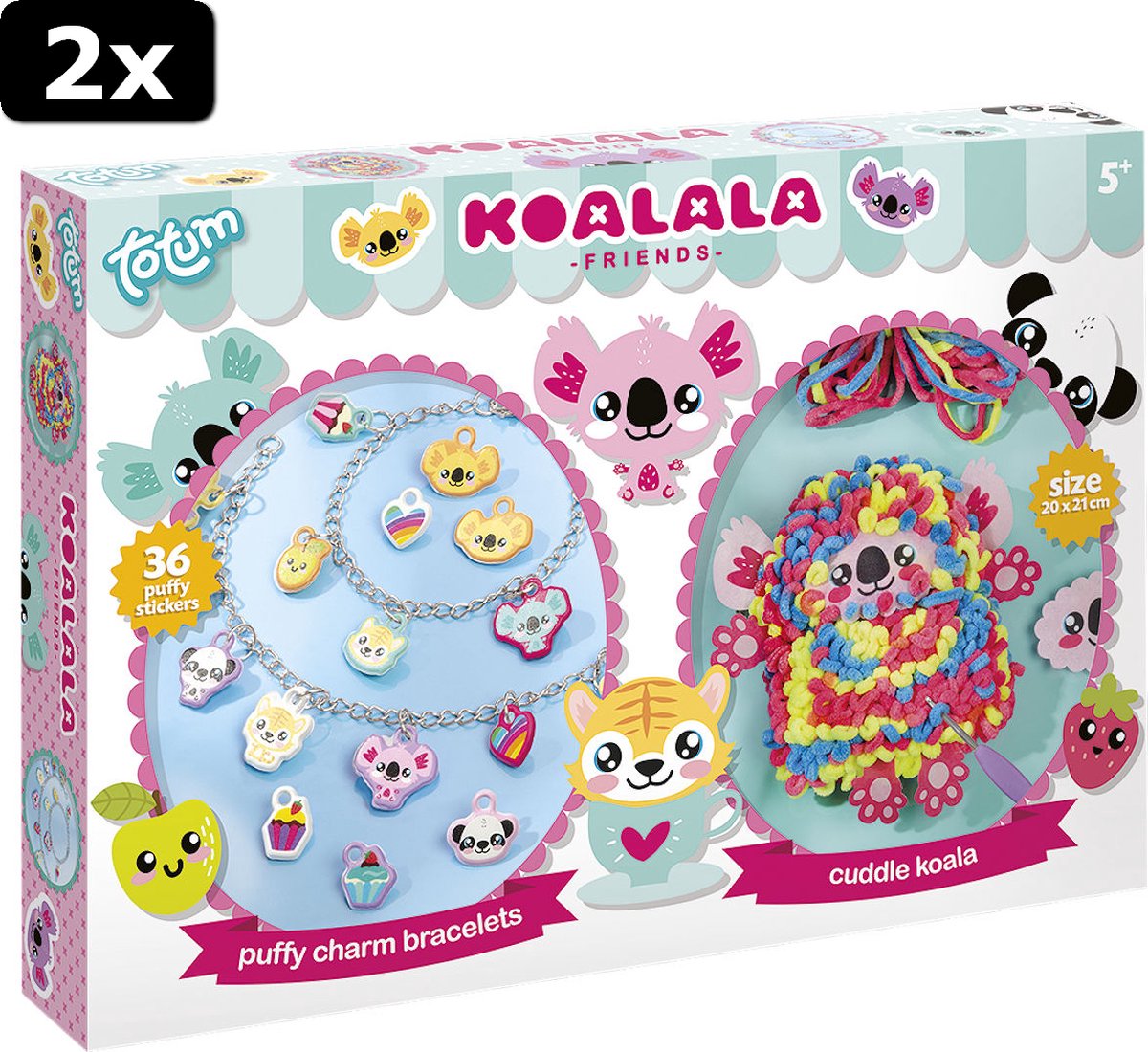 2x Totum 2in1 Koalala Puffy charm bracelets and cuddle pillow