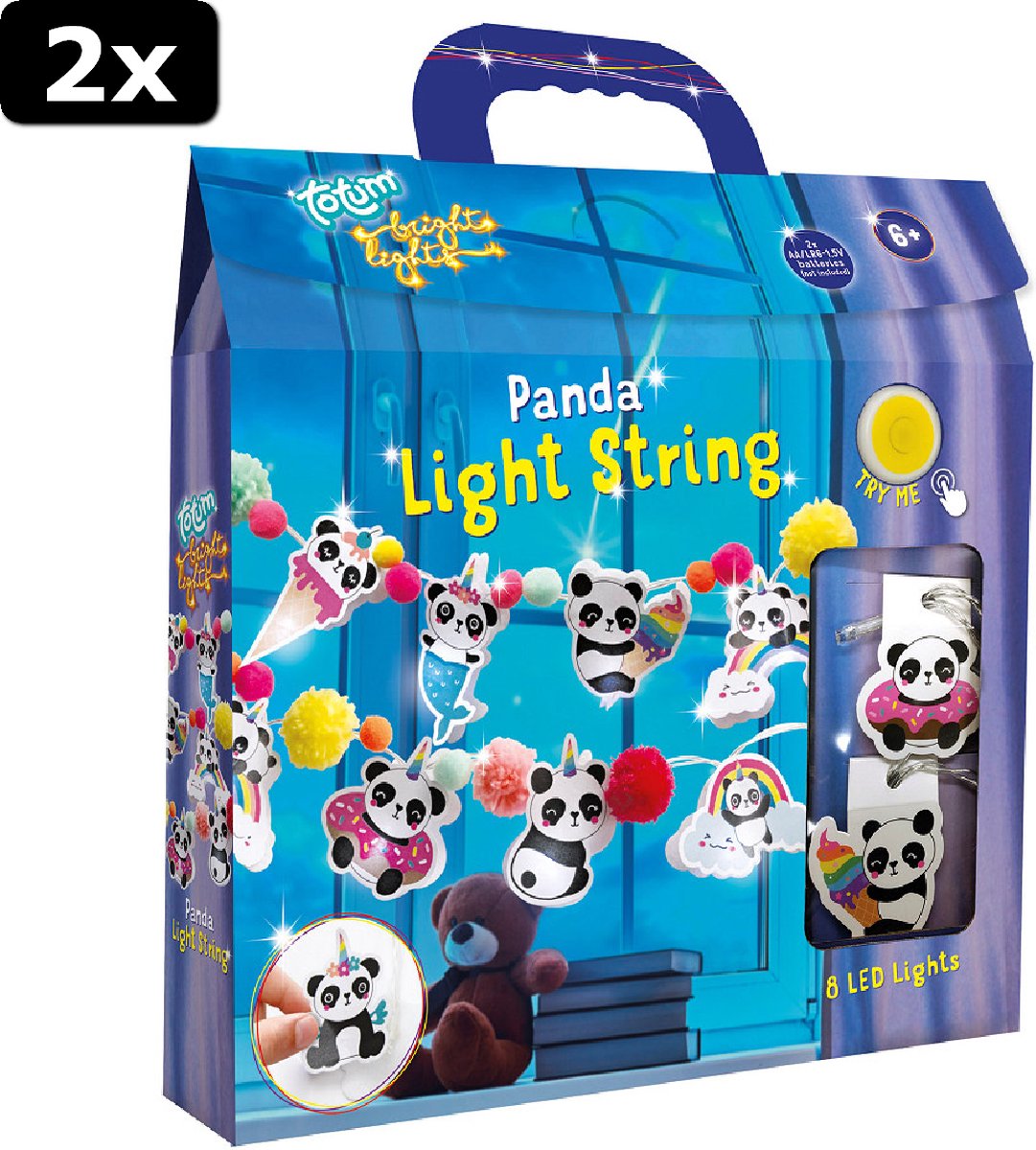 2x Totum Bright Lights Lightstring Panda