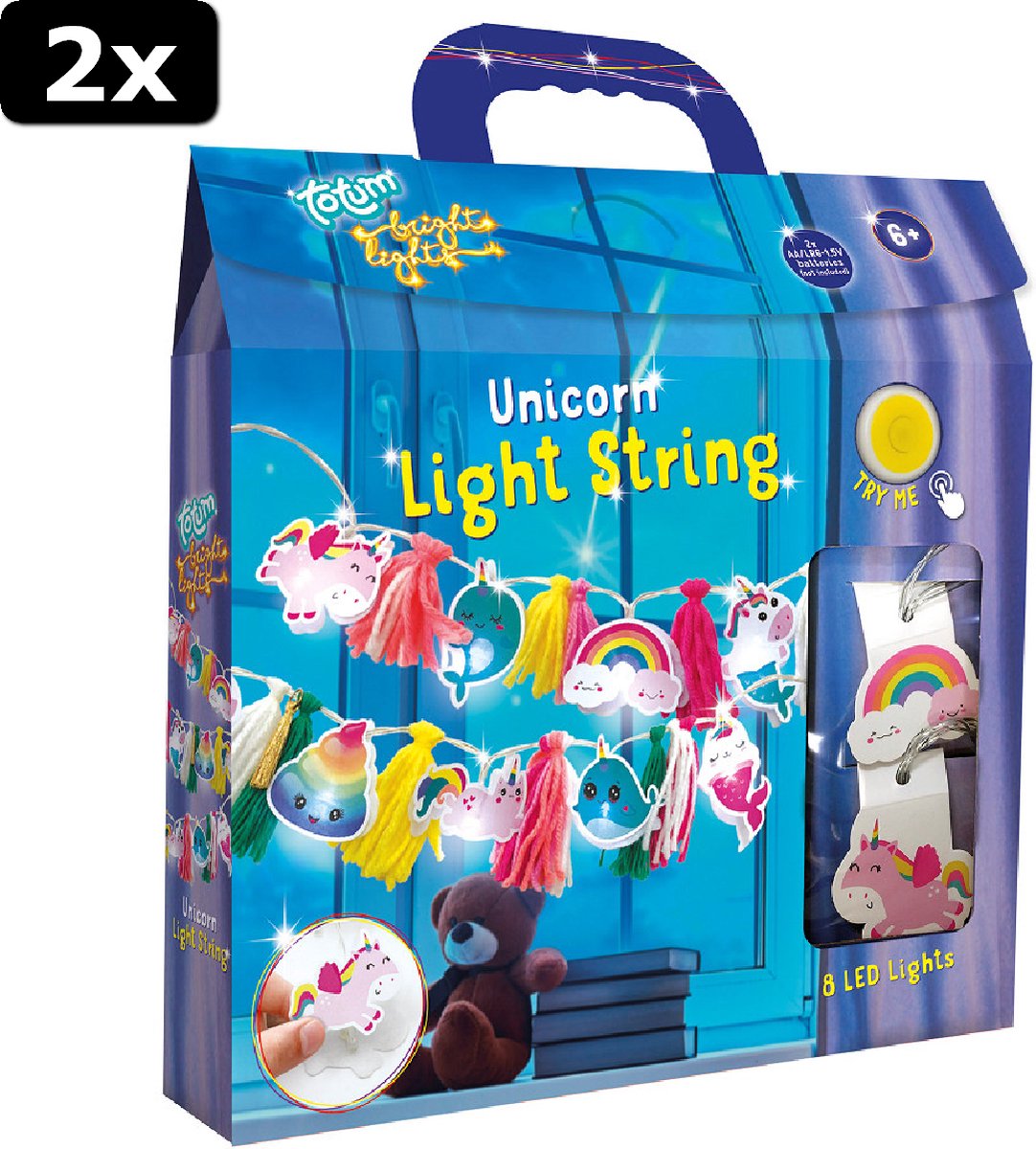 2x Totum Bright Lights Lightstring Unicorn