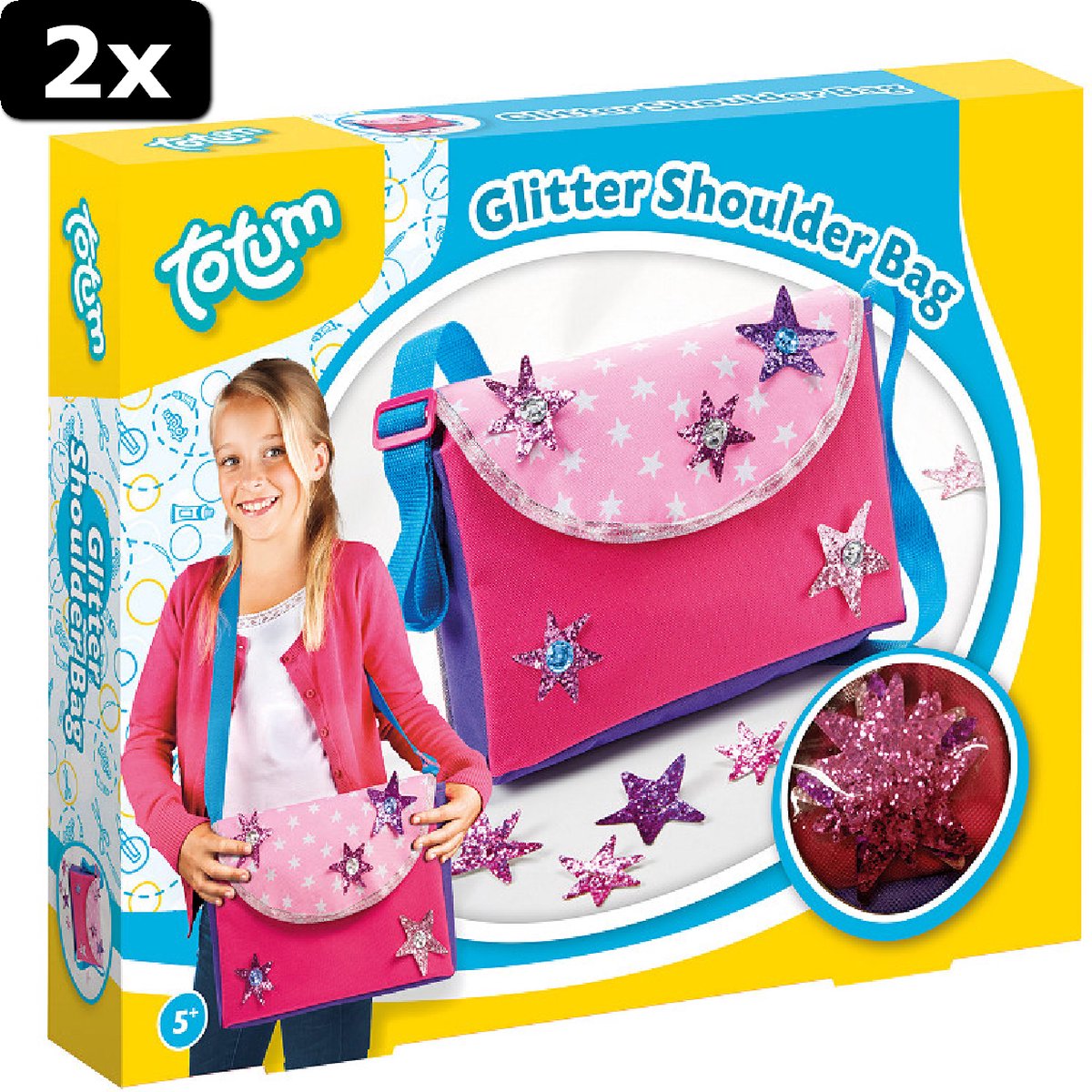 2x Totum Creativity Glitter Star Shoulderbag