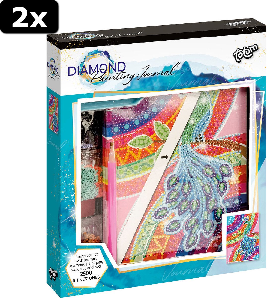 2x Totum Diamond Paint Dagboek - Pauw