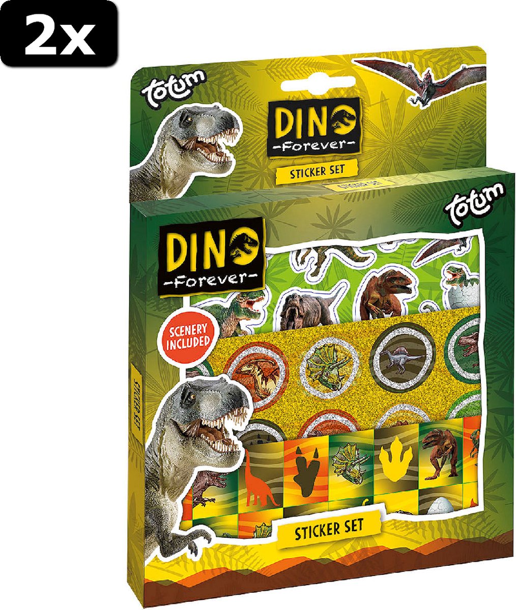 2x Totum Dino Sticker Set