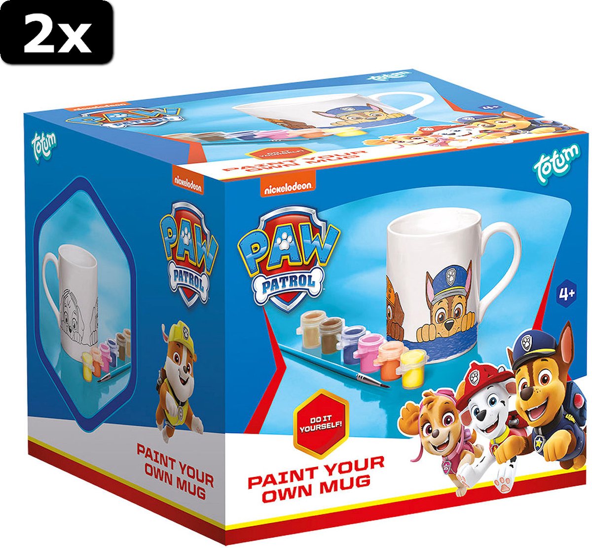 2x Totum Paw Patrol Paint your own Mug