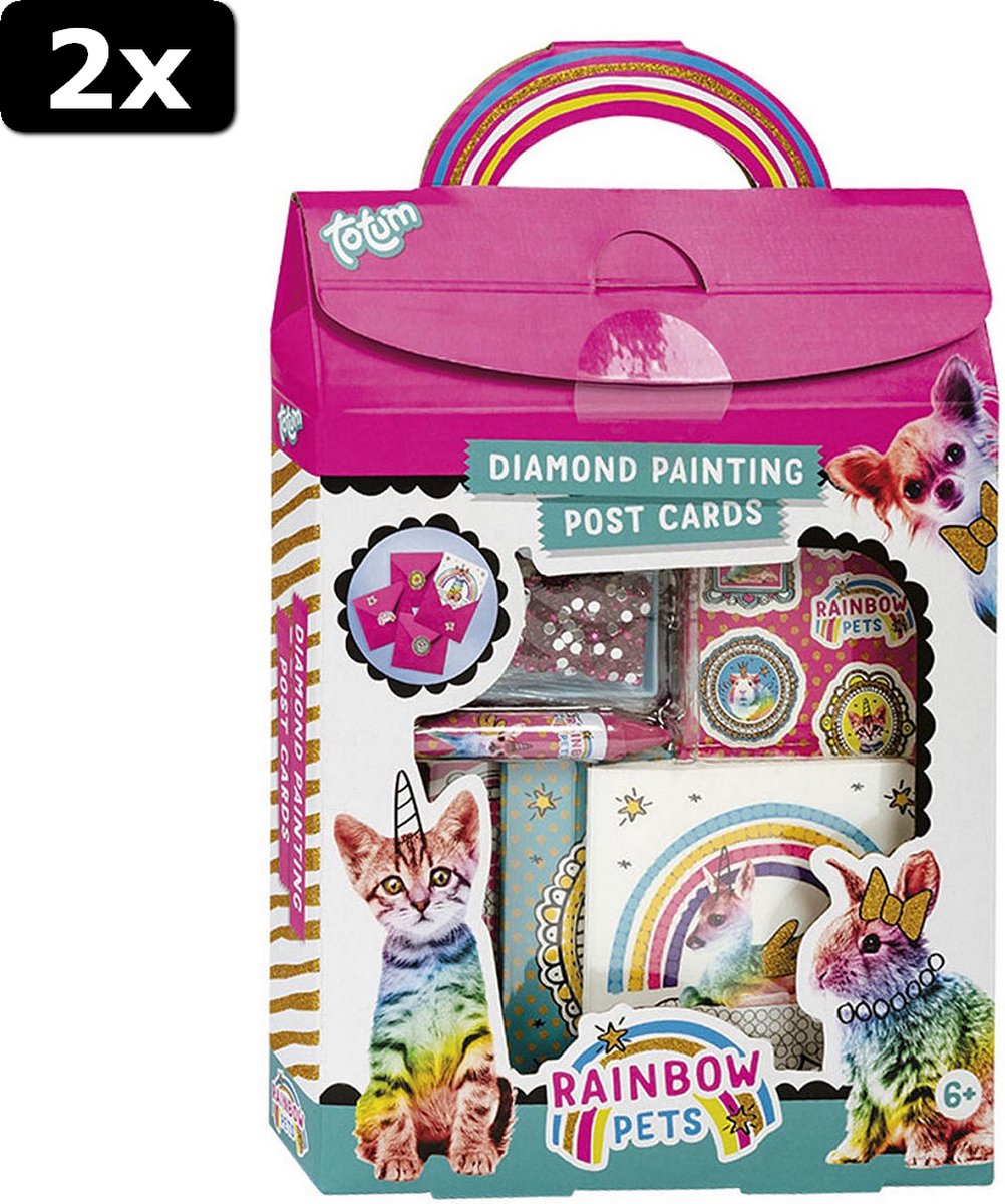 2x Totum Rainbow Pets diamond painting set