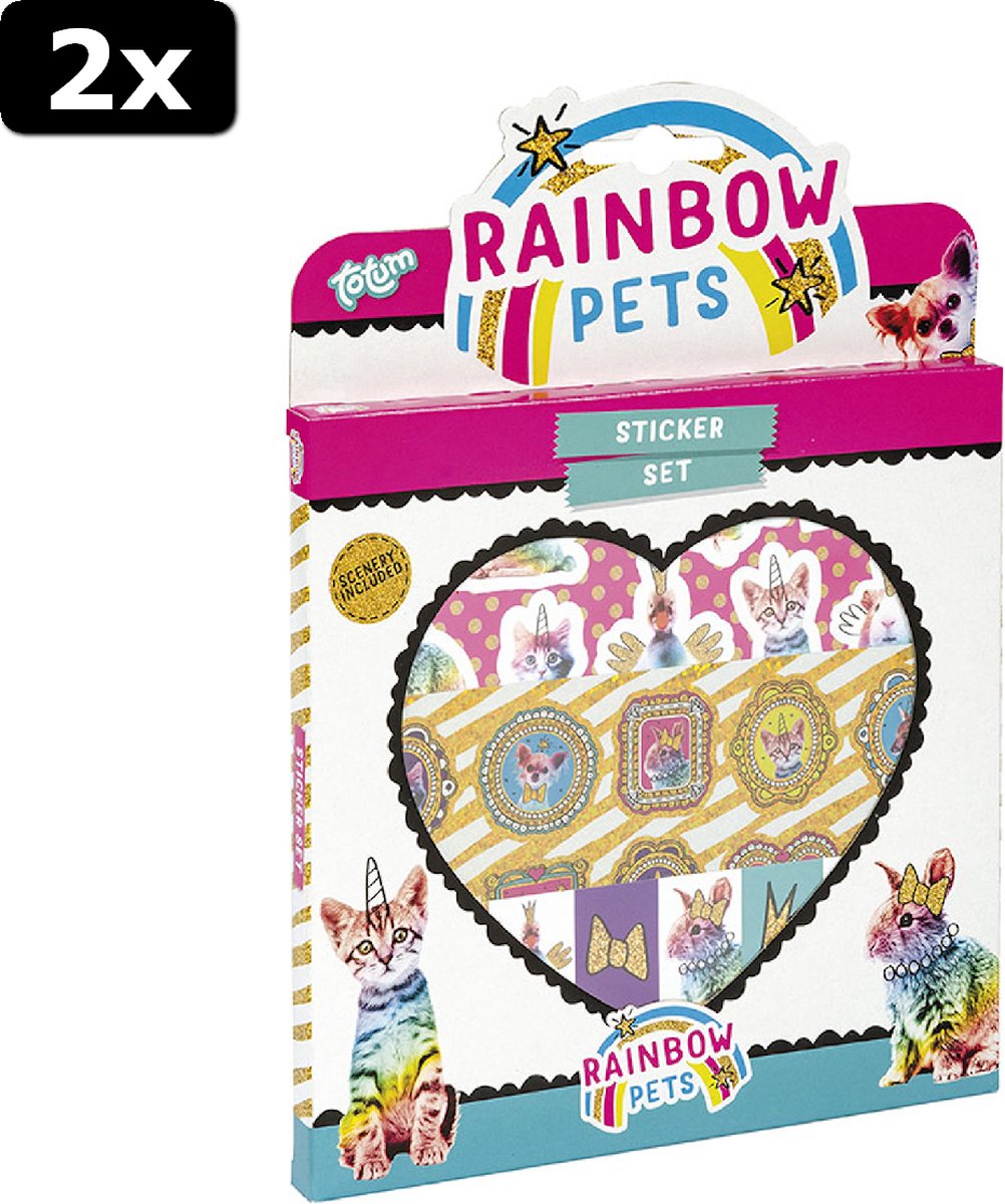 2x Totum Rainbow Pets stickerset