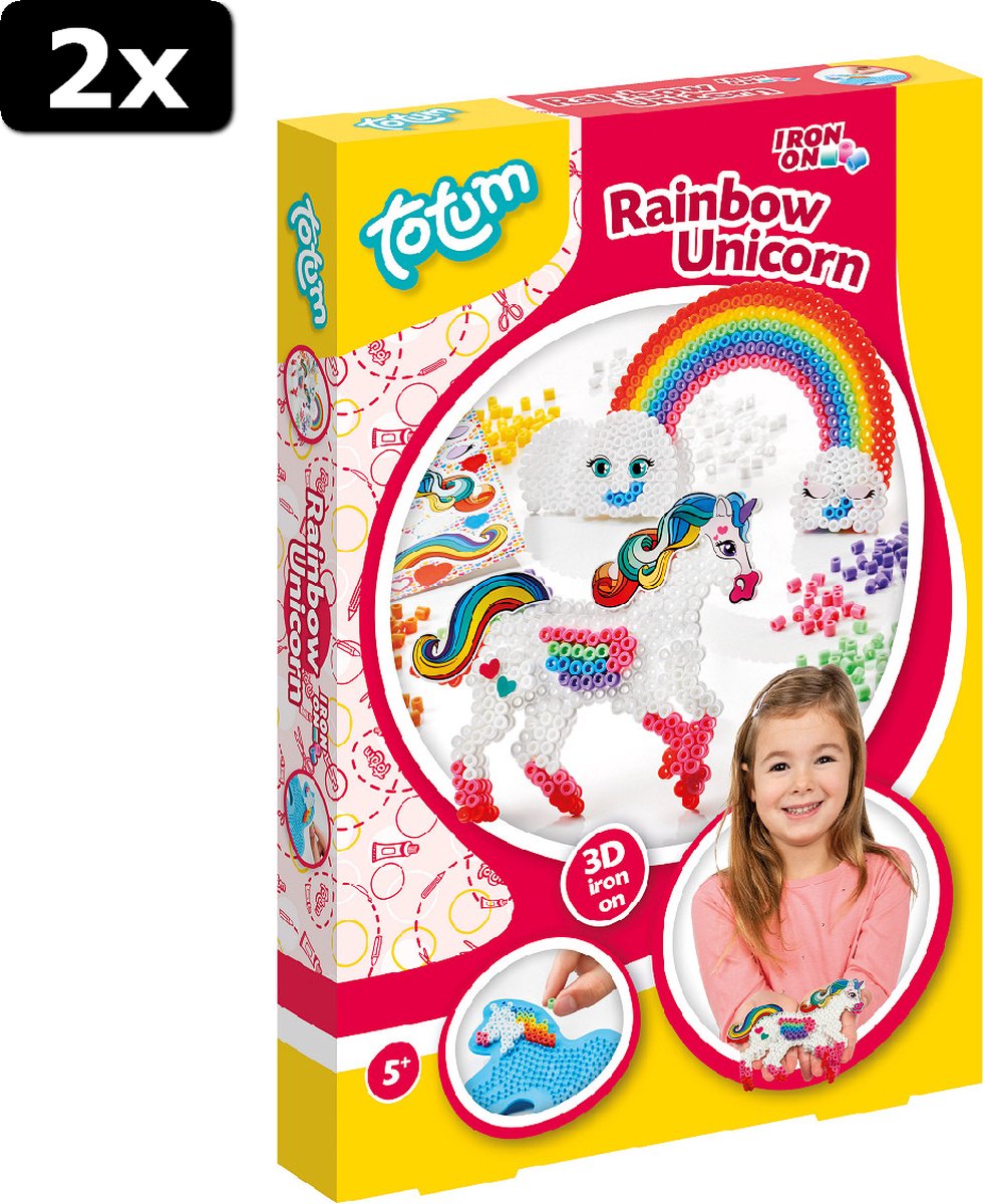 2x Totum Unicorn 3D strijkkralen