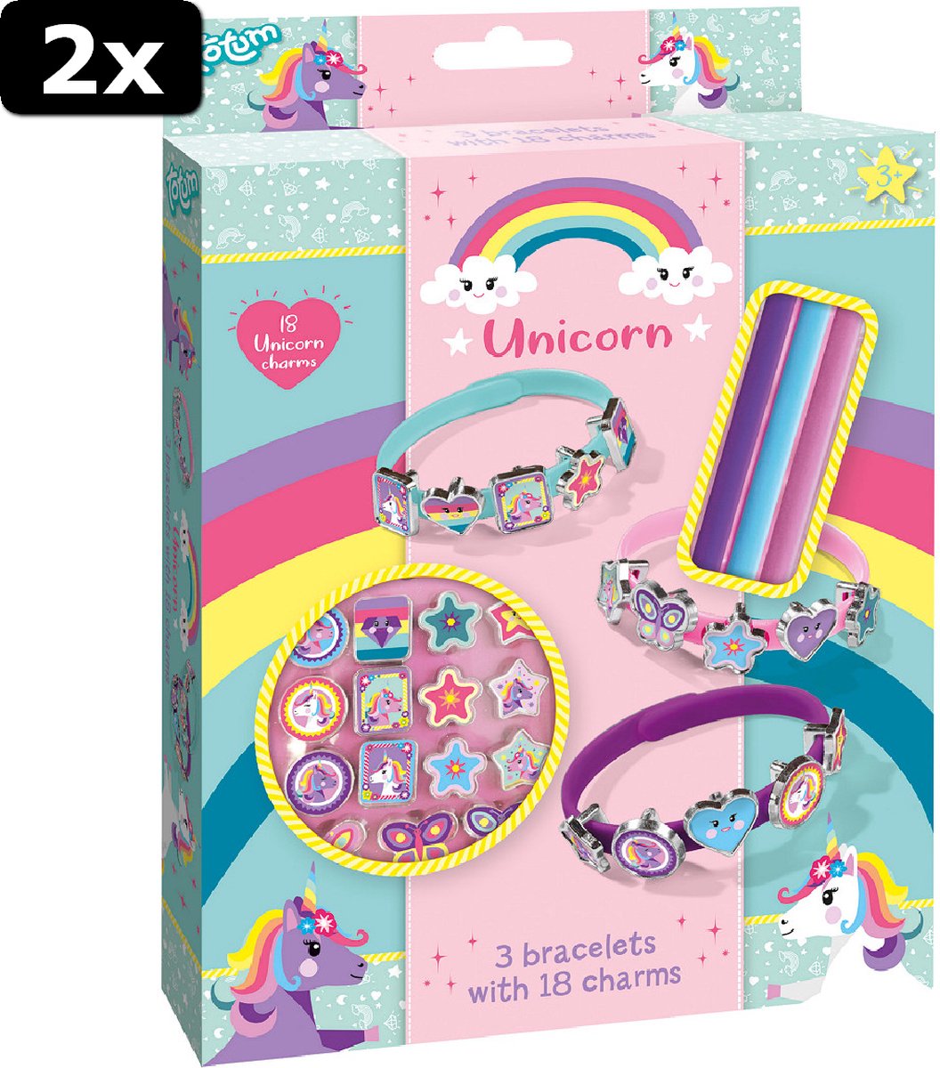 2x Totum Unicorn Bracelets and Charms