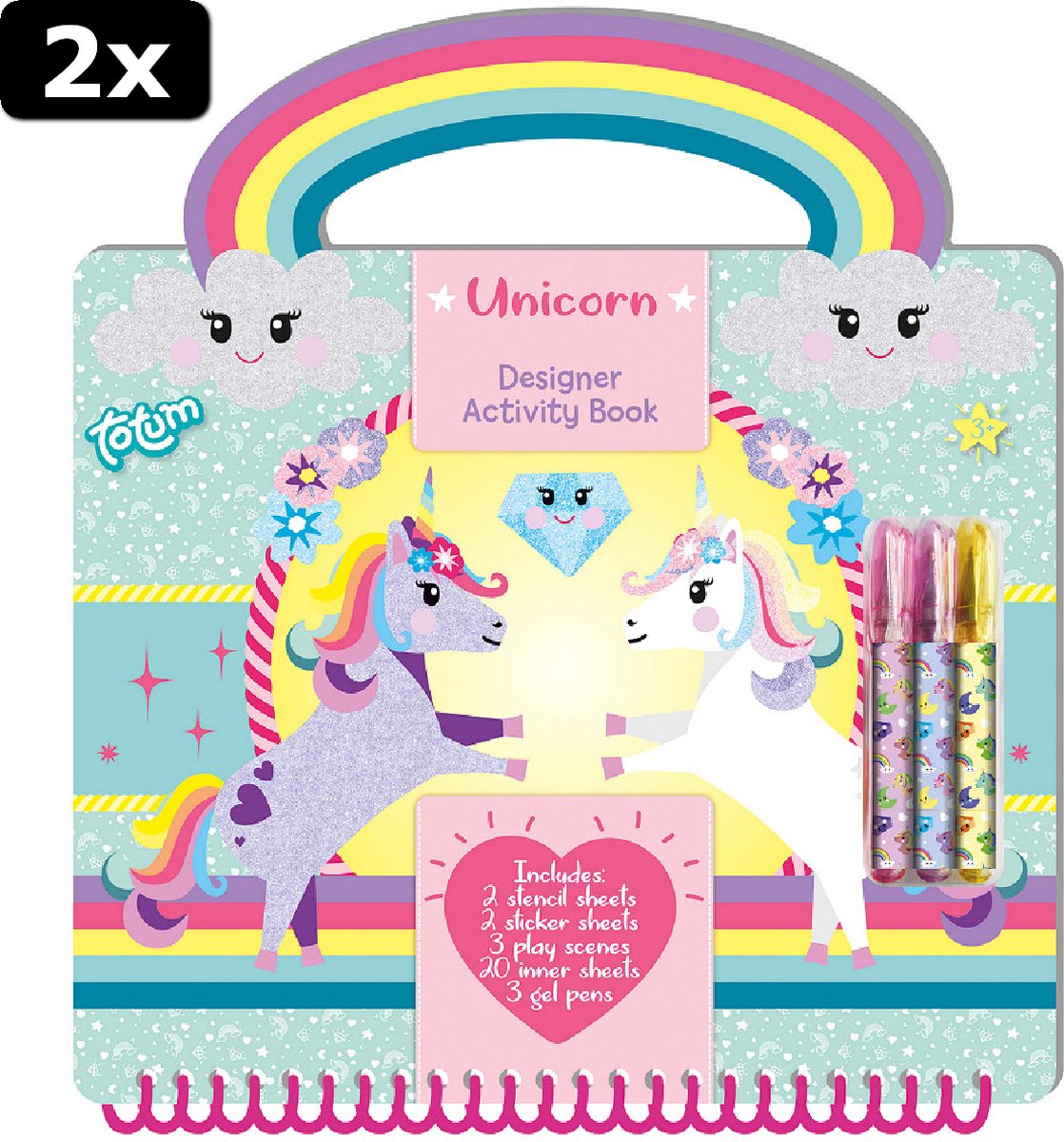 2x Totum Unicorn Designer activiteitenboek