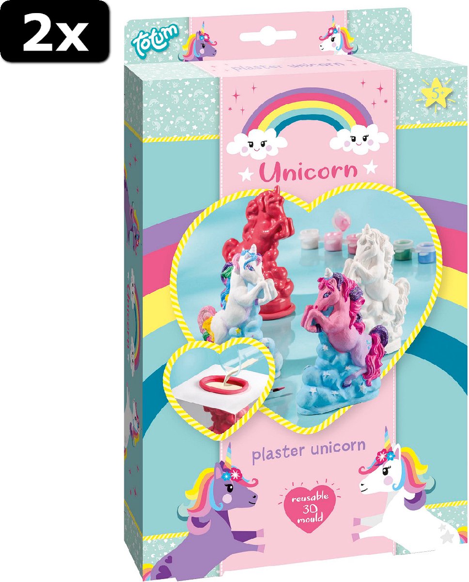 2x Totum Unicorn Gips Gieten