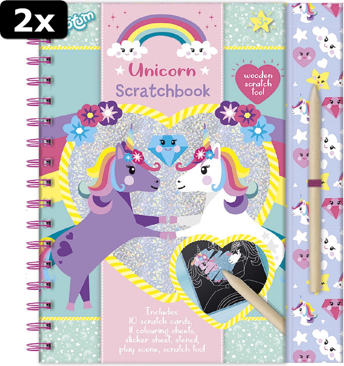 2x Totum Unicorn Scratchbook